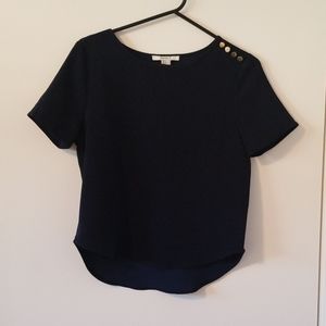 Short sleeve navy blouse
